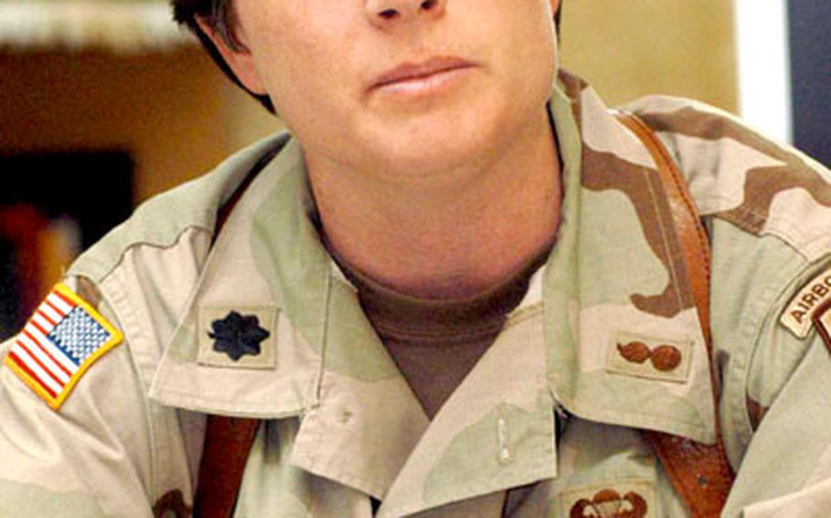 Lt. Col. Cynthia Fox is the commander of the 173rd Support Battalion. The Afghanistan mission is the first deployment in a combat zone for the battalion since it was deactivated in the early 1970s.