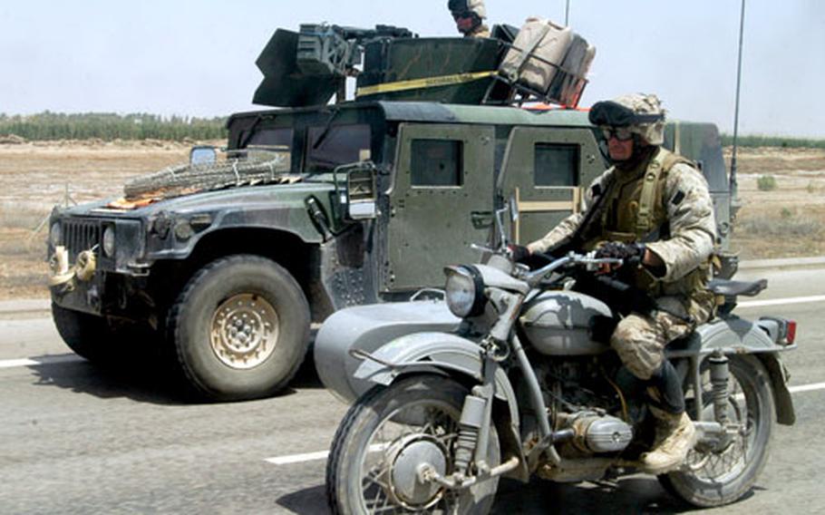 Dagenhart had to ride the motorcycle back to the Marines’ home base near Fallujah.