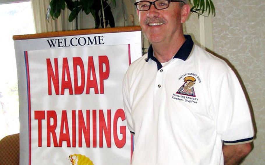 Bill Flannery, Navy Alcohol and Drug Abuse Prevention Branch director, spoke about the characteristics of alcohol and drug abuse in the Navy during the first session Tuesday of the NADAP Summit at Sasebo Naval Base’s Harbor View Club.