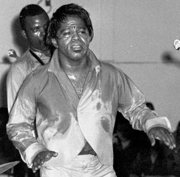 James Brown performs for servicemembers at Tan Son Nhut Air Base, Vientam, in June, 1968.