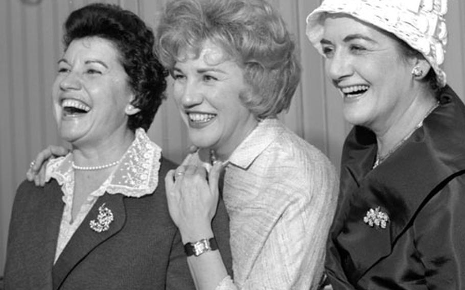 The Andrews Sisters — Maxene, Patty and LaVerne, left to right — in Germany in 1961.