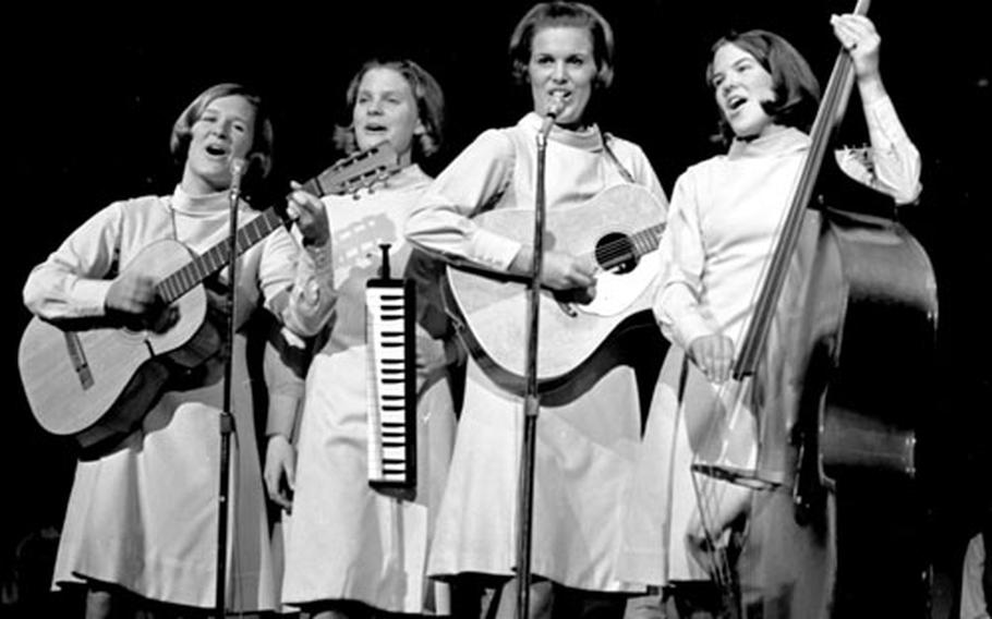 The Green Glenn Singers — Glenn Close, Kathe Green, Virginia Entwistle and Jennie Dorn — were featured performers in "Sing Out &#39;66."