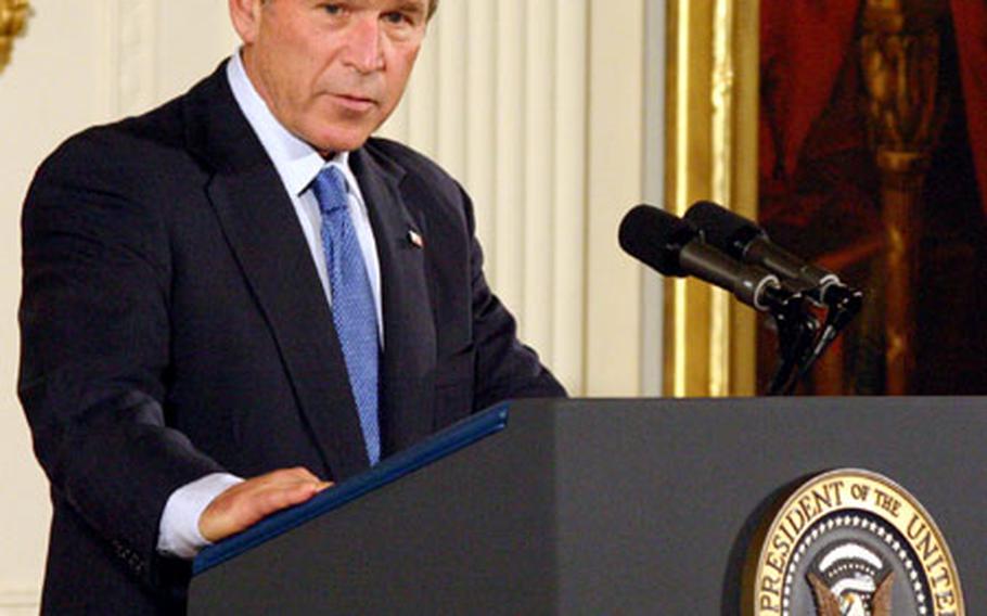 President Bush speaks at Friday&#39;s ceremony. Bush called Tibor Rubin "one of the best ever to wear the uniform” and an inspiration to all Americans.