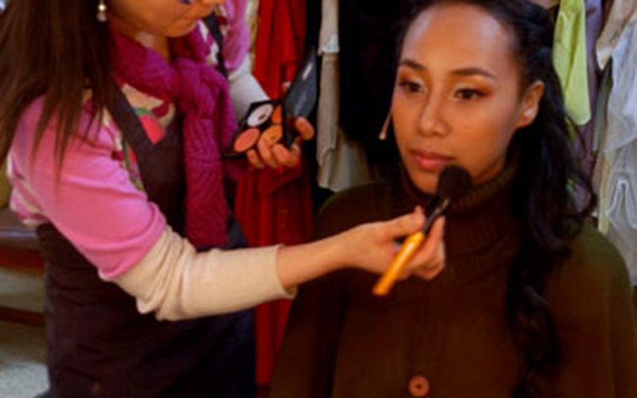 Sonya has her makeup done backstage before a performance of “Carmen” on Wednesday.