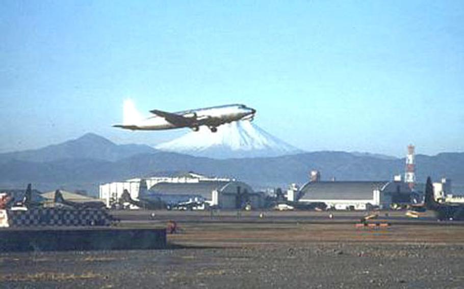 A DC-3 takes off at Tachikawa Air Base in this undated photo taken in the 1960s.