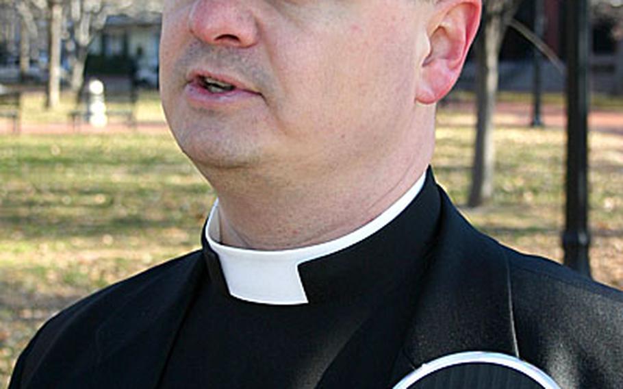Navy Chaplain (Lt.) Gordon Klingenschmitt — shown in Washington in 2005 — said service officials delivered his discharge papers Wednesday. He claimed he was punished for praying “in Jesus’ name” at public military events. “I’m obviously disappointed, but I would do it all over again to stand up for what I believe,” he said.