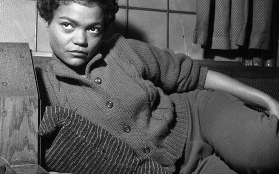 Eartha Kitt, backstage in London in 1958.