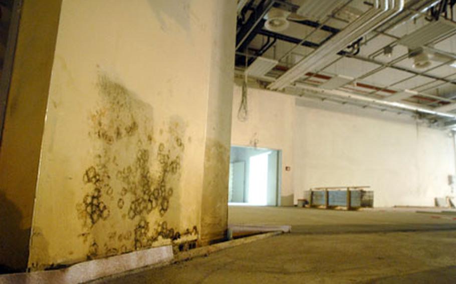 A faulty roof is to blame for mold in the newly constructed Power Zone section of the Kaiserslautern Military Community Center seen June 28 at Ramstein Air Base.