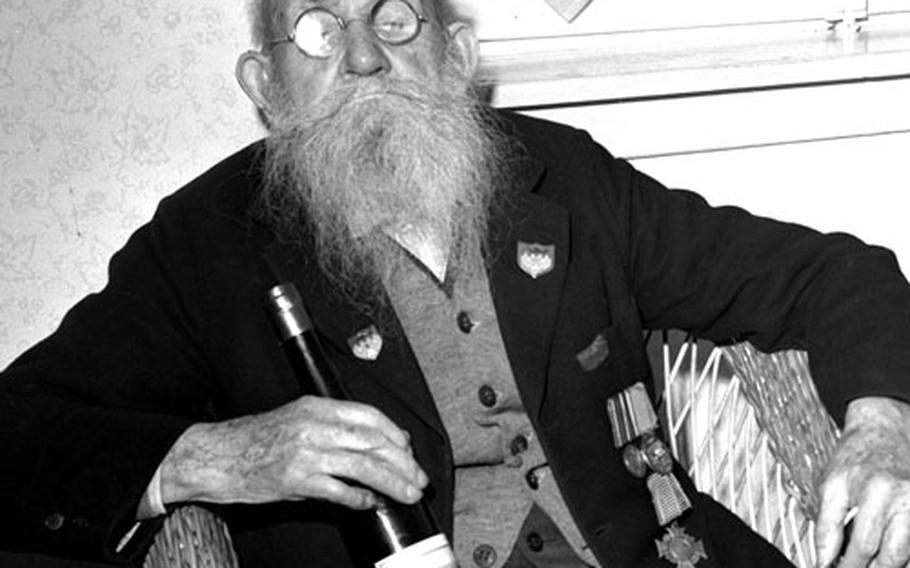 Franco-Prussian War veteran Karl Gloeckner at his 107th birthday celebration in December, 1952.