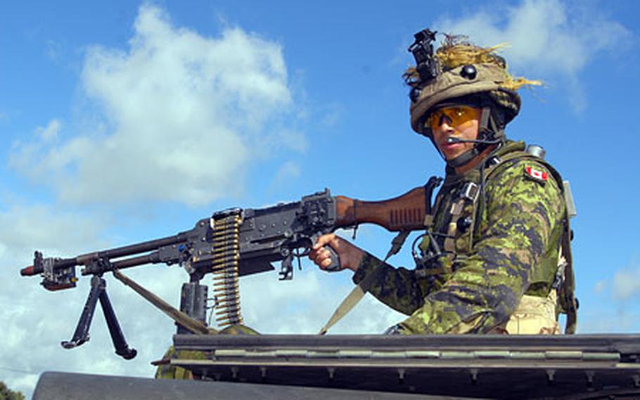 A Canadian soldier trains for deployment to Afghanistan at Hohenfels on Tuesday.