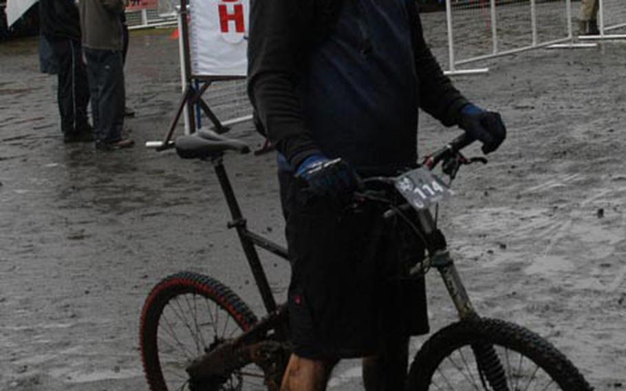 Master Sgt. Matt Beebe of Yokota Air Base finished 10th in the Masters Division during Saturday&#39;s rain-soaked Tour de Tama XXI Mountain Bike Race at Tama Hills Recreation Center, Japan.