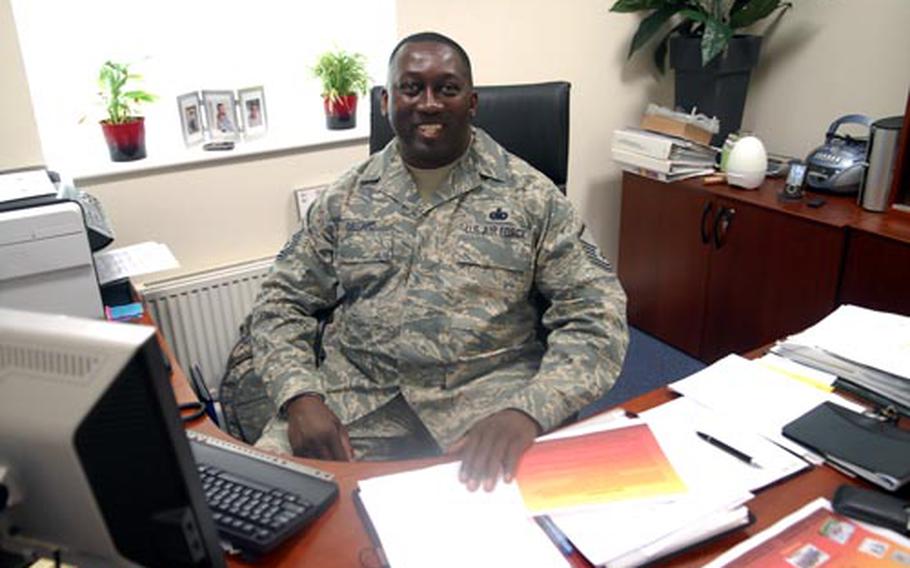 Master Sgt. Mark Gilliard, superintendent of the Airman and Family Readiness Center at Lakenheath.