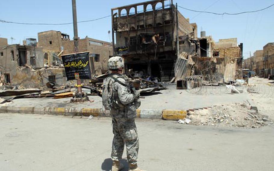U.S. troops have delivered two shipments of building supplies to the market area in northwest Baghdad hit with a deadly car bomb last week.