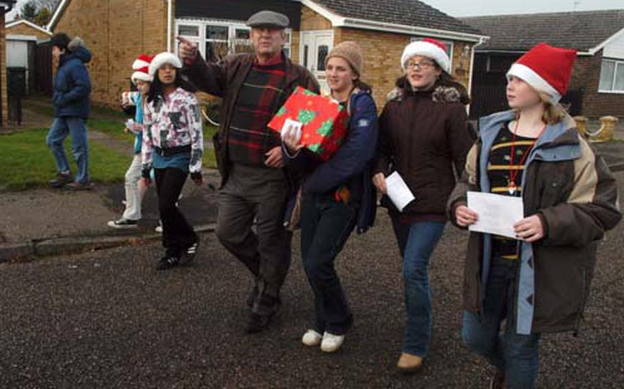 Berkey directs a group of students who made up this year’s Polar Express.