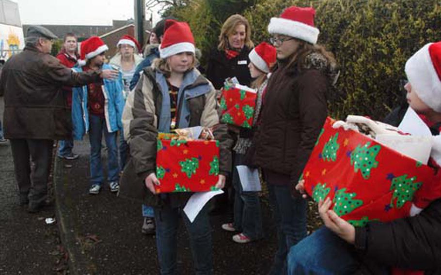 Berkey directs a group of students who made up this year’s Polar Express.