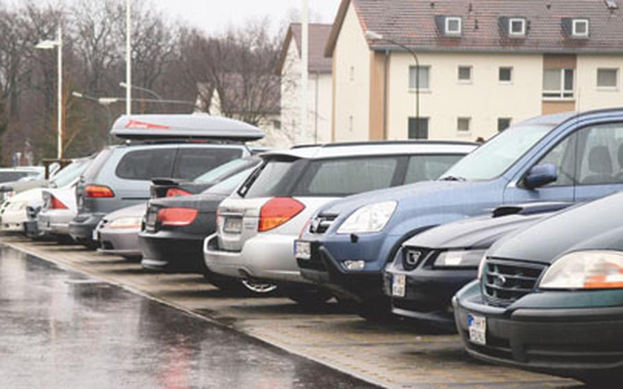 A free parking space is hard to find at Patch Barracks in Stuttgart, Germany, with row after row usually full. Garrison officials have looked at some new ways to add spaces in 2009 to the compact and heavily congested post, which also plays host to U.S. European Command.