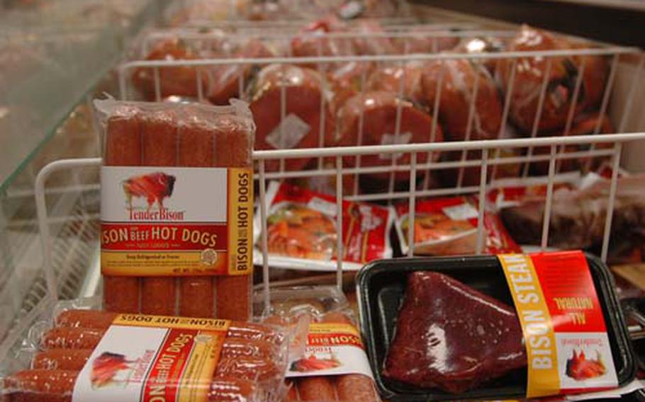 The Naples, Italy, commissary recently stocked bison fillets and hot dogs, joining 15 other commissaries in Europe that already carry the leaner meat product or soon will. The bison arrives in Europe frozen and is thawed out for sale. It should not be re-frozen.