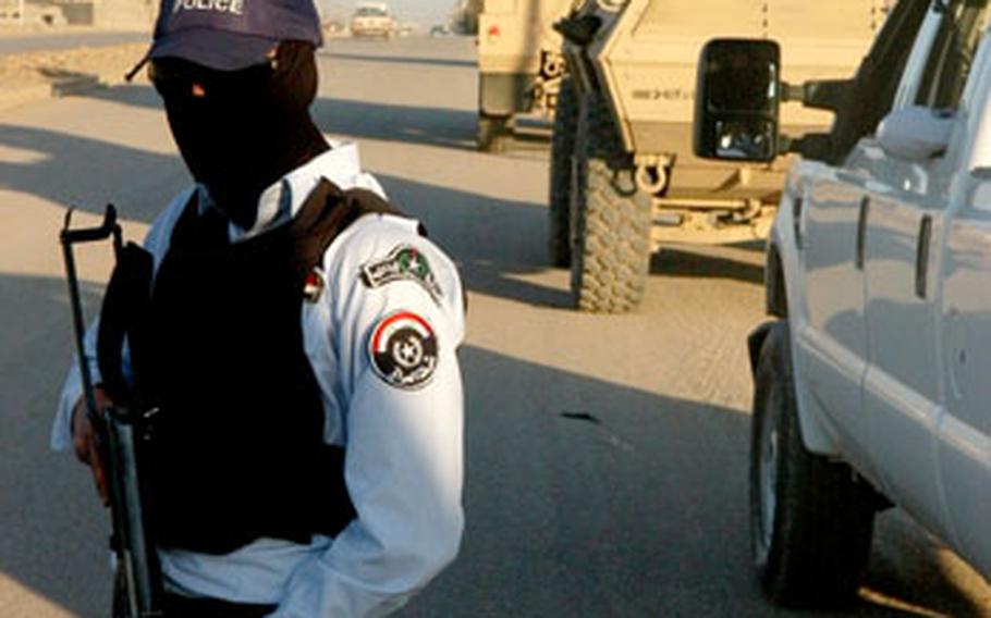 A Iraqi policeman in Kirkuk city.
