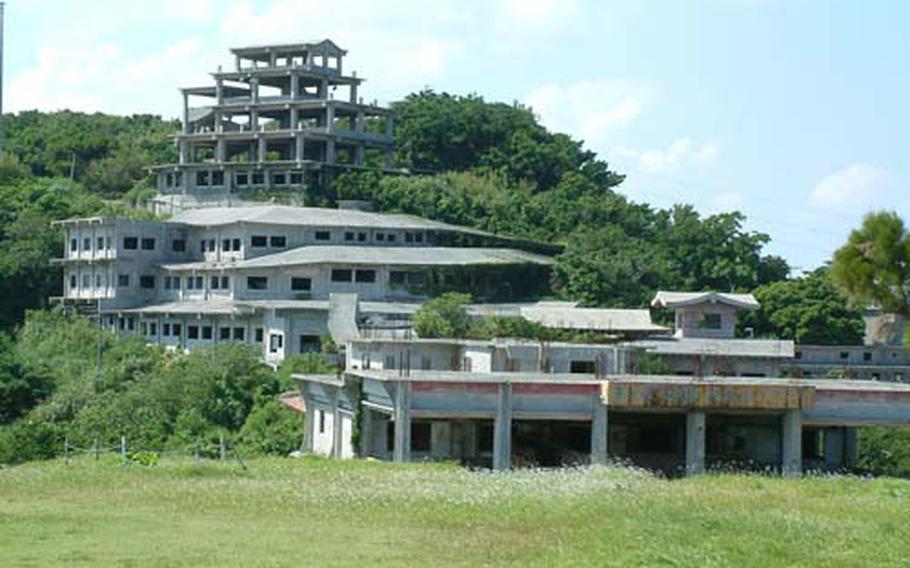 The ruins of a hotel in Nakagusuku, abandoned in midconsturction decades ago, has been placed off limits to all military and civilian personnel attached to Marine Corps Bases Japan. The site is a popular haunt for thrillseekers and military gamers.