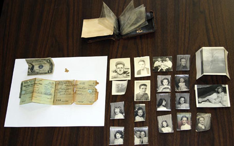 Several photos and a money order were among the items found in a dusty old wallet in the attic of a barracks building in Ansbach, Germany, last spring. The wallet and its owner, who was stationed in Ansbach in the 1940s, were reunited last summer.
