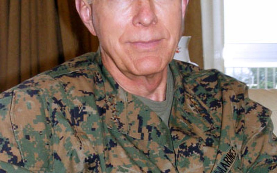Gen. James T. Conway, Commandant of the Marine Corps, says Marine air operations need to remain on Okinawa.