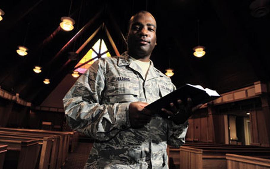 U.S. Air Force Capt. Herman Harris is a chaplain at Joint Base Charleston, S.C. While the Air Force is reducing its number of chaplains, the Army is boosting its number of chaplains and the Navy expects its current number of chaplains to increase.