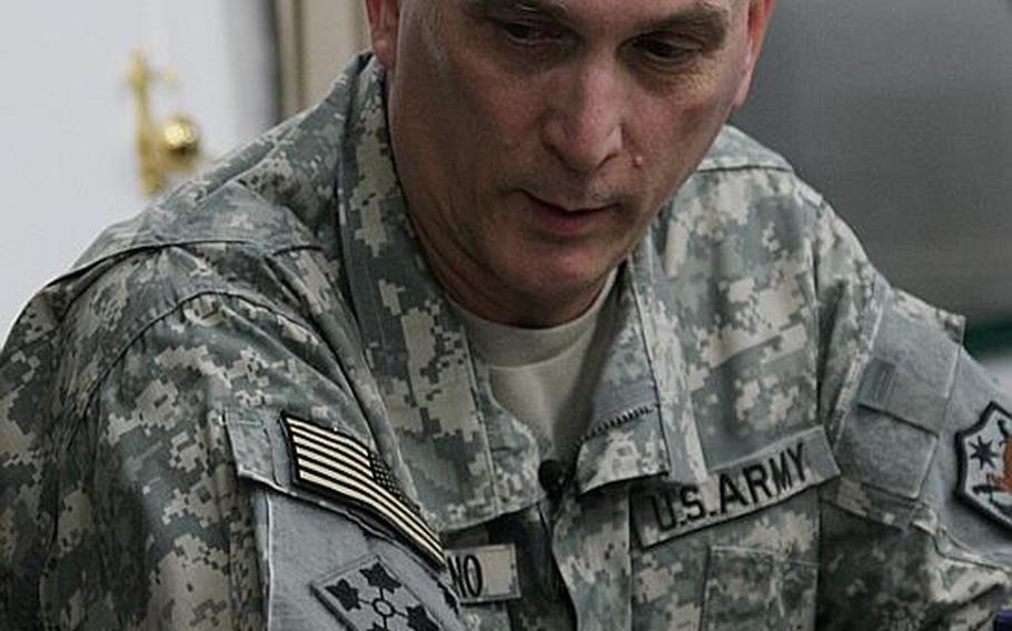 Gen. Ray Odierno meets with reporters in his Baghdad office at Camp Victory last summer. Odierno was formally nominated Monday as the next commander of U.S. Joint Forces Command.