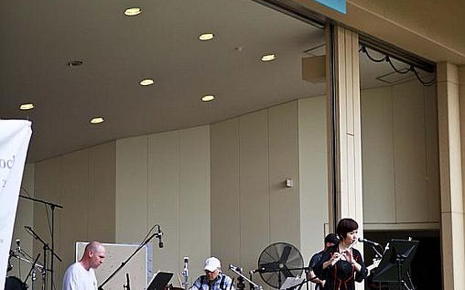 Tr3s, a Latin jazz band, was one of the seven bands performing at &#39;Tomodachi Stock&#39; Saturday at the Sakura Shell on Yokota Air Base, the site of a free concert to raise money through concessions and Red Cross donations for the tsunami victims in northern Japan.