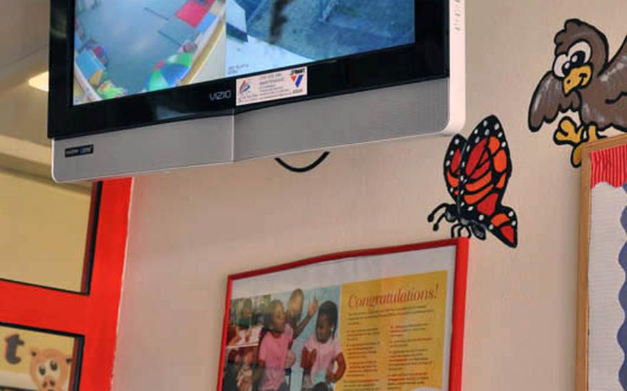 A video screen monitor is displayed inside the Child Development Center on Askern Manor in Schweinfurt, Germany. Allegations of inappropriate behavior that was captured on video have prompted an investigation by U.S. Army Garrison Schweinfurt, according to an Army official.