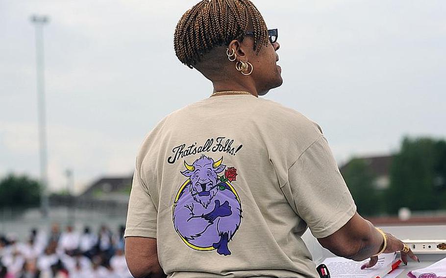 Mannheim High School principal Sheila Smith ended her remarks on the school's closing with the third chapter of Ecclesiastes, slightly modified to reflect the school's closing. Friday is the last day of school for students, bringing 55 years of learning at Mannheim High to an end. A "Moving On" celebration was held Thursday on Woods Memorial Field. The high school and middle school are closing as a result of the drawdown of the Mannheim military community.