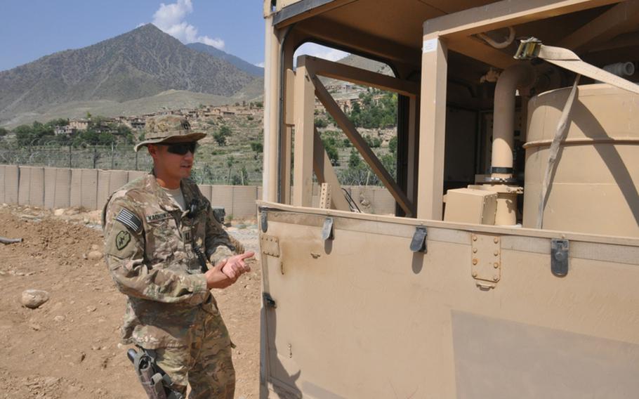 A bulk-water tank that will purify water siphoned from the Kunar River could enable Forward Operating Base Bostick to nearly eliminate its dependence on bottled water, according to Capt. Steve Nachowicz.