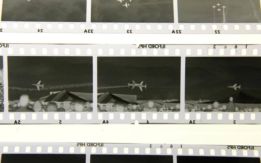 Negatives of photographs taken Aug. 28, 1988, during an air show at Ramstein Air Base, show how close the aircraft flew to the crowd of nearly 300,000 spectators.