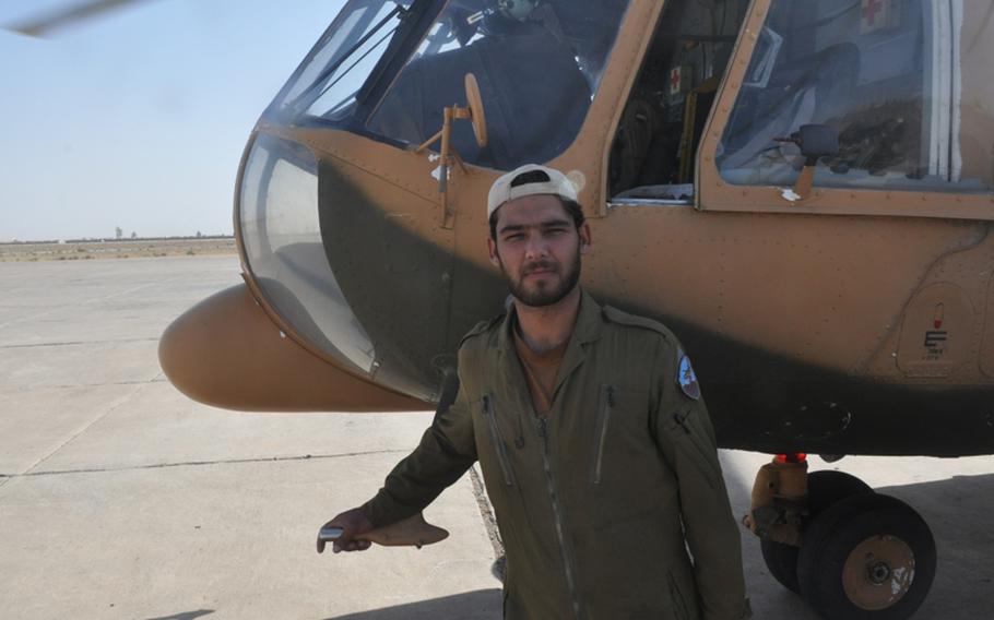 Afghan Air Force recruit Mohammad Haroon, shown before a training flight at Shindand Air Base in Herat province, said the country's military isn't ready to be self-reliant. ''We need the U.S. to stay to help us.''