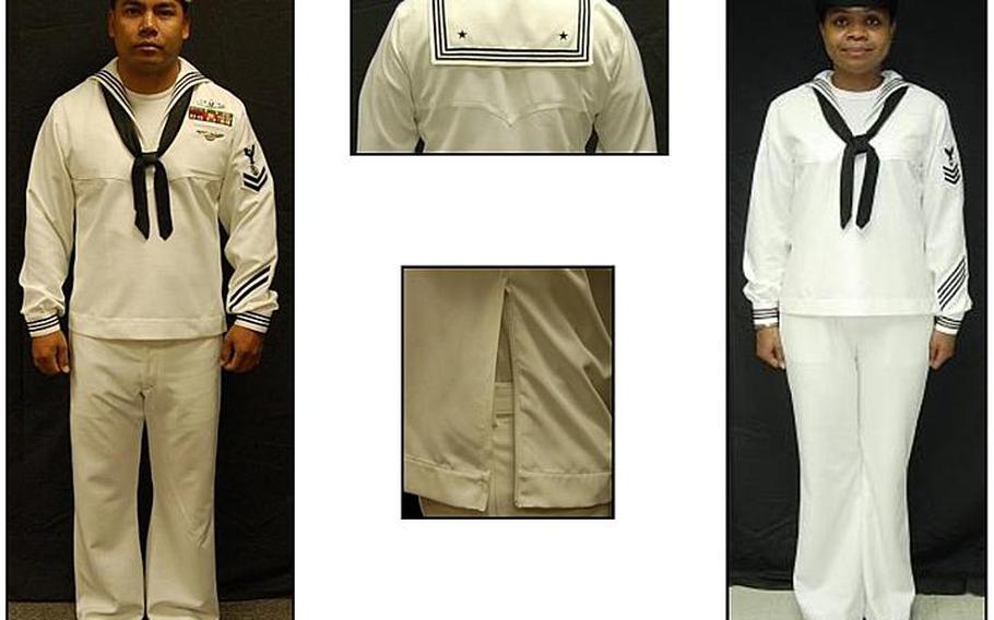 The Navy has announced a number of uniform changes to be rolled out over the next several years. Among them will be changes to dress whites for sailors from seaman to petty officer first class (E-1 to E-6), though they won't be widely available until 2018.