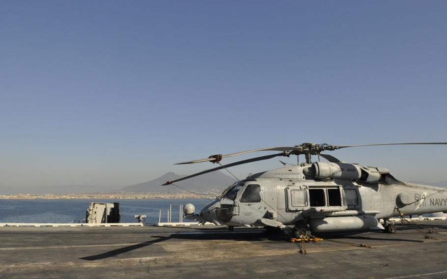 The USS Enterprise’s 180 pilots flew more than 8,800 sorties during its final deployment. It stopped in the Gulf of Naples on its way home to Virginia, where it will be broken down piece by piece after its engines shut down for the last time.