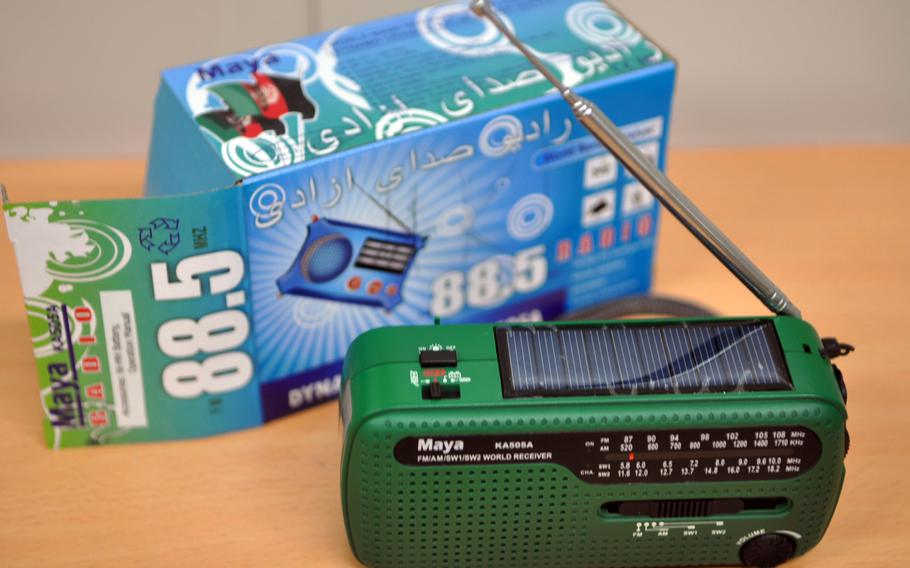 American Psychological Operations units pass out these radios in Afghanistan so residents can tune in to shows like "Light of the House," which is aimed at women.