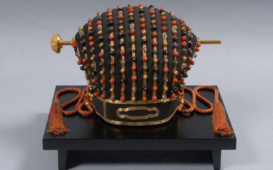 The surviving Ryukyu Kingdom crown is kept safe in climate-controlled storage at an Okinawa museum.