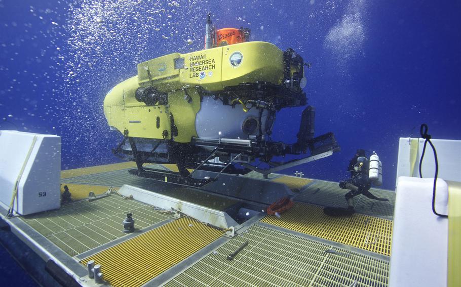 After finding an anomaly in maps of the ocean floor, the Hawaii Undersea Research Laboratory's Pisces V deep-diving manned submersible was sent to investigate. On Aug. 1, 2013, it located the I-400, a relic from World War II.