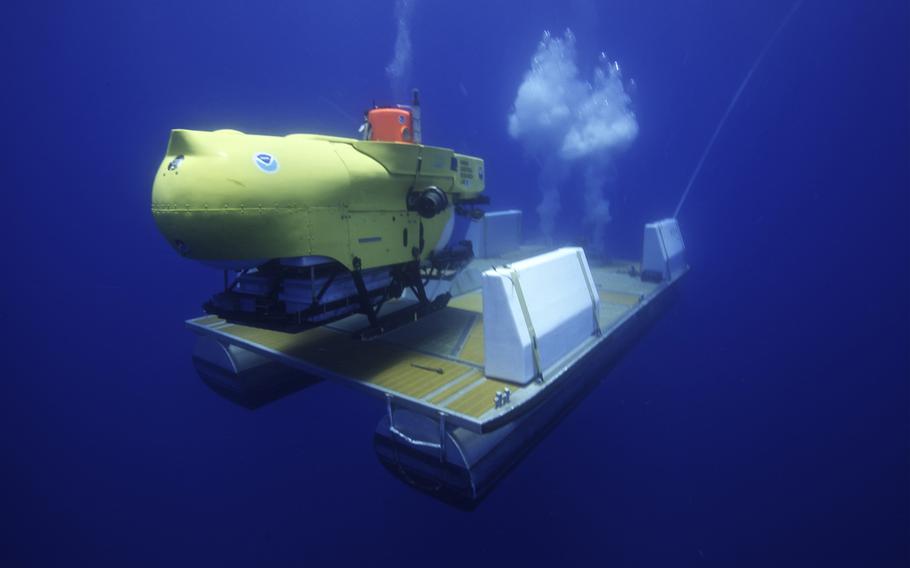 The Hawaii Undersea Research Laboratory Pisces V deep-diving manned submersible.