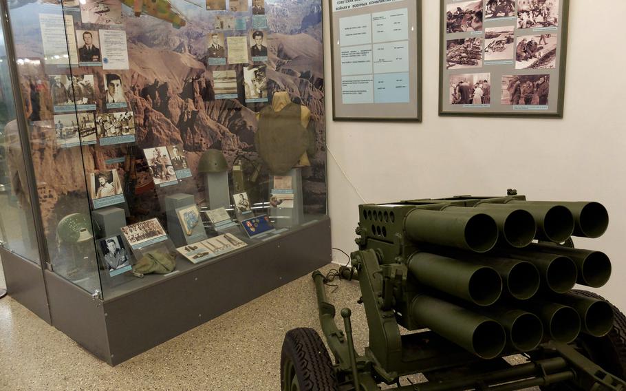 A display in Moscow's Central Armed Forces Museum commemorates the Soviet Union's war in Afghanistan. Nearly 15,000 Soviet troops and more than a million Afghan civilians and insurgent fighters are estimated to have been killed in the 10-year war.