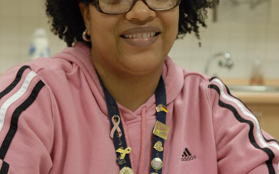 Ramstein High School math instructor LaShea Udoaka teaches a modified "flipped" version of Algebra I. In her class, students watch video lectures and take mastery checks but the class mostly progresses through the curriculum together.