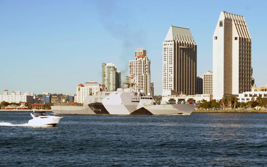The littoral combat ship USS Freedom returns to its homeport of San Diego following completion of its maiden deployment to Southeast Asia in December. Some within the Pentagon are calling for the Navy's order of the ship to be dramatically reduced, raising questions about what the future surface fleet will look like.