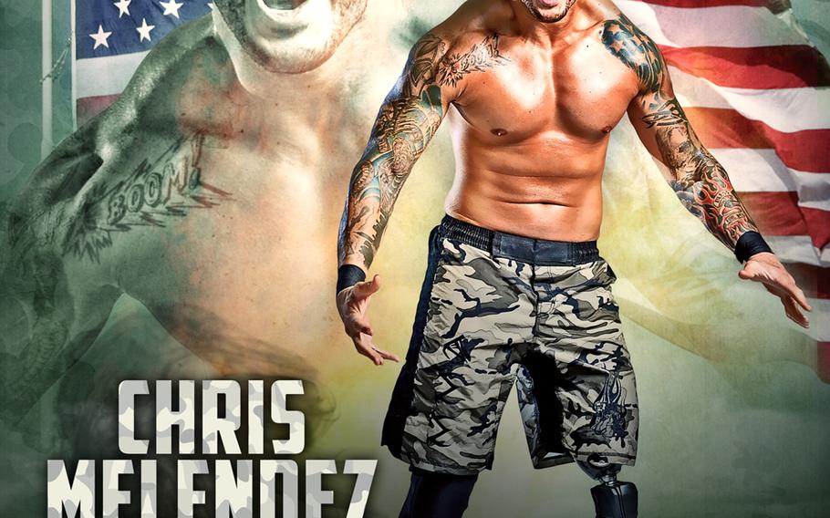 Former soldier Chris Melendez will make his debut in TNA wrestling on Sept. 10, 2014. Melendez lost his lower left leg in an IED blast in Iraq in 2006.