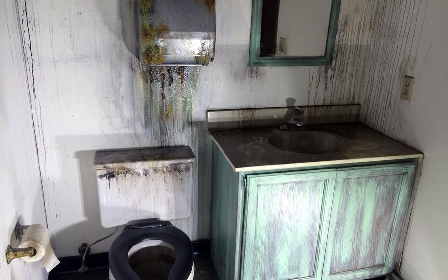 A bathroom scene is part of the haunted house at Wisconsin Scaryland. The attraction has been criticized by an area resident and town planning board member for its references to a veterans hospital in the scary building backstory on its webpage.