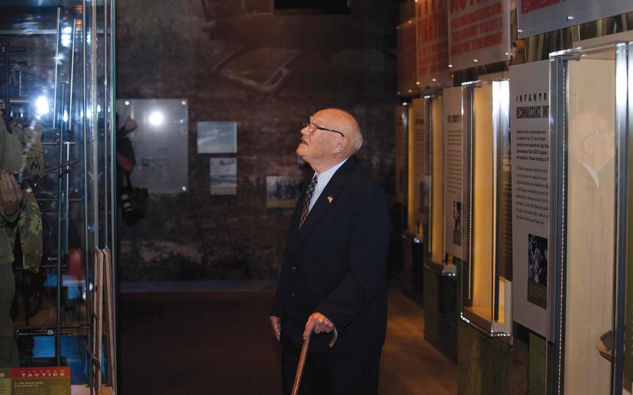 Retired Command Sgt. Maj. Bennie Adkins takes a tour of the Vietnam War exhibit at the National Infantry Museum Sept. 4. Adkins will receive the Medal of Honor during a ceremony at the White House Sept. 15 for his actions during combat near Camp A Shau, Vietnam, March 9-12, 1966.