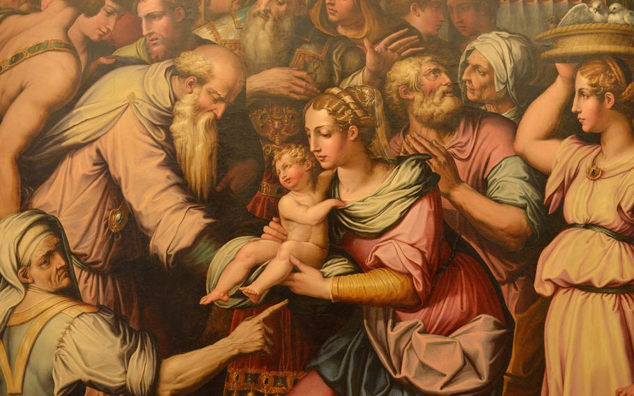 Part of Giorgio Vasari's "Presentation at the Temple," at the Museo Nazionale di Capodimonte in Naples, Italy. The work is from the former altarpiece at the church of Monteoliveto in Naples.