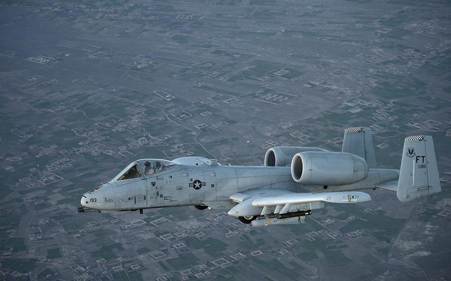 An A-10 Thunderbolt II pilot, flies a combat mission on April 2, 2014, over northeast, Afghanistan. During the sortie, the A-10 provided close air support capabilities to Operation Enduring Freedom coalition ground forces.