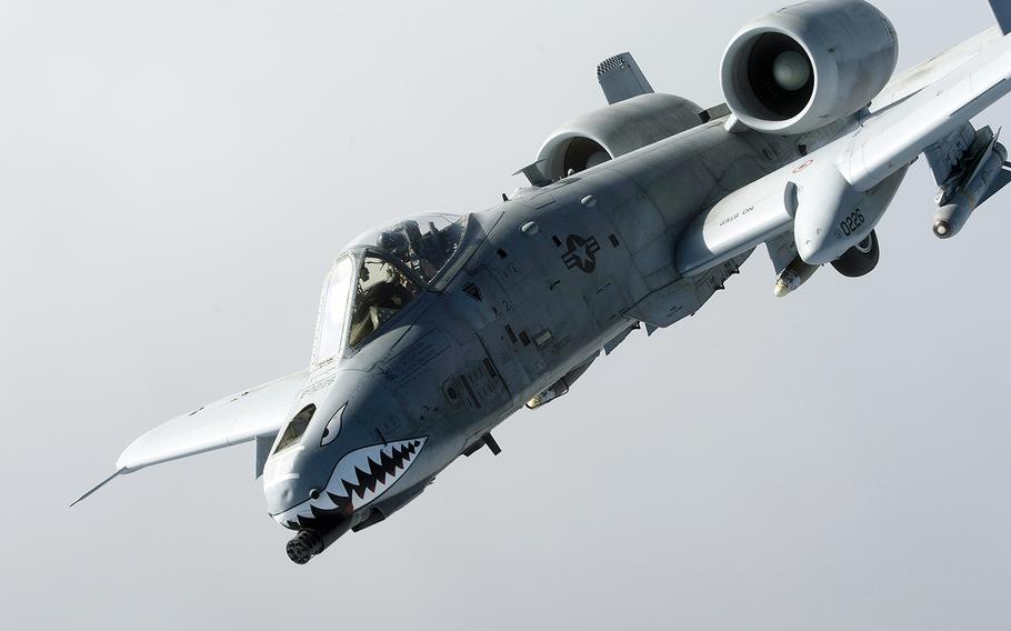 A group of eight Republican senators are pressing new Defense Secretary Ashton Carter to stop the Air Force from shifting 18 A-10 attack aircraft into backup status until he and Congress can "fully scrutinize" the service's plan.