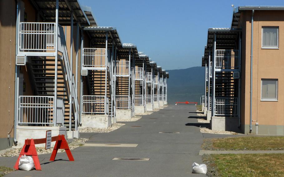 Rows of barracks sit on the American side of the Novo Selo Training Area in Bulgaria, June 26, 2015. A $50 million construction project will see the addition of nearly two dozen barracks at the base.