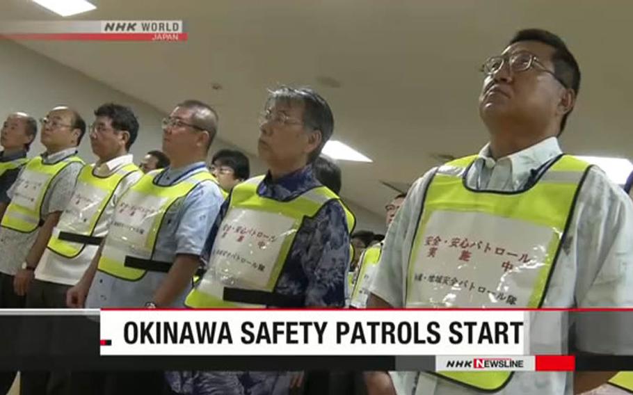 Japanese officials are patrolling areas in southwestern Okinawa in an effort to prevent crimes near U.S. military bases and nightlife areas, according to Japanese broadcaster NHK. The team was created after a former Marine working at Kadena Air Base was arrested May 19 in connection with the death of a 20-year-old Okinawan woman.